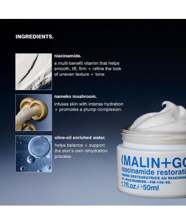 MALIN+GOETZ Niacinamide Restorative Cream | Clinically Proven Multi-Benefit Face Cream | Hydrates Firms Evens Skin Tone (1.7oz) - Buy Online on GoSupps.com