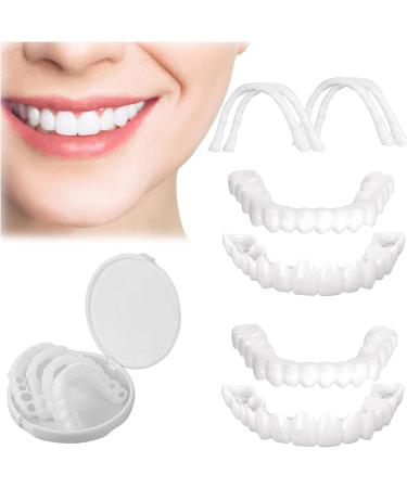 1 pair of smile veneers teeth at the top and below false teeth for plug in for men and women-comfort fit flex cosmetic teeth unit size for most