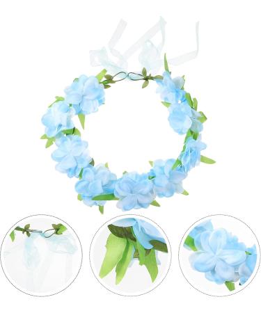Healeved 1pc Simulated Flower Headband Elegant Lifelike Wreath Garland Headband Headwear Blue - Buy Online on GoSupps.com