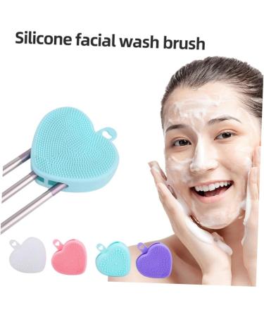 the face handheld eye protection face scrub brush constant temperature face washing brush Heart-shaped cleaning brush silicone facial scrubber Silica gel - Buy Online on GoSupps.com