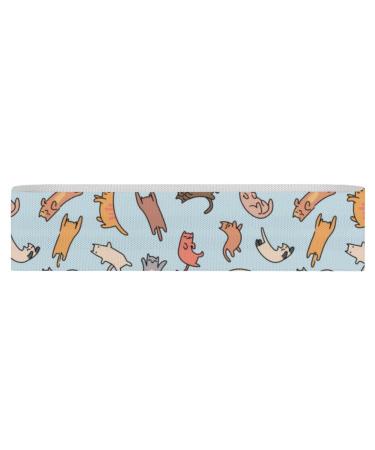 Funny Doodle Cats Resistance Bands for Working Out Non-slip Legs Booty Yoga Straps Physical Therapy Aids