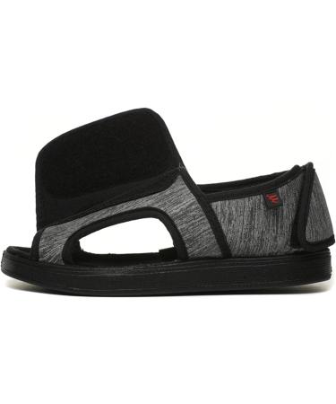 NVBHOF Extra Wide Diabetic Slippers Men's Open Toe Adjustable Walking Shoes - Grey - 6.5 - Buy Online on GoSupps.com