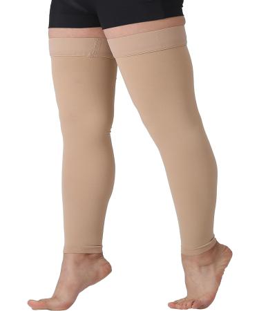 TOFLY Thigh High Compression Stockings Opaque 1 Pair 20-30 mmHg Firm Support with Silicone Band 3XL Beige - Buy Online on GoSupps.com