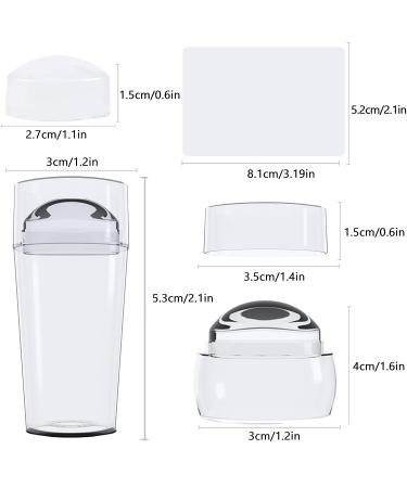 6 PCS ANGNYA Nail Art Stamper Set - French Tip Clear Soft Jelly Silicone with Scrapers, Replaceable Heads, Transparent Visible Body - For Manicure - Buy Online on GoSupps.com