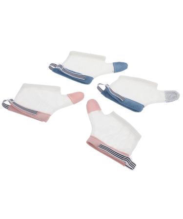 2 pair of anti-eating gloves fingers suck up listen to gloves to suck t-protection thumb protection stop suck on gloves white toddler stopper nylon soothing 12.5x7x0.5.
