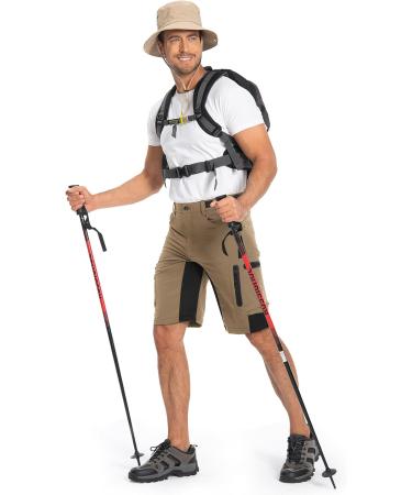 HiuSbor Men's Lightweight Hiking Cargo Bermuda Shorts - Breathable Fast-Dry Elastic MTB Cycling Pants with 6 Pockets - Summer Outdoor Activewear in 4XL Khaki - Buy Online on GoSupps.com