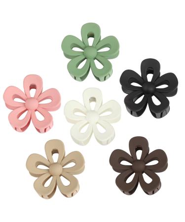 6 Pcs 2.8 Inch Flower Claw Clips for Hair Flower Hair Clips for Women Flower Clips for Hair Clips for Women Hair Claw Clips Cute Hair Clips Claw Clips Flower Hair Claw Daisy Hair Clip Color A