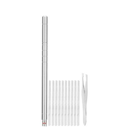 Hairgravure pen stainless steel hair engraving pen kit hair styling tools with 10 blades for hair modeling beard styling and brow trimming (silver)