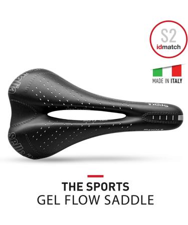 Selle Italia Sport Gel Flow Bike Saddle for Men and Women - Black 270x140mm - Buy Online on GoSupps.com
