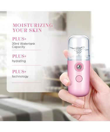 Nano Facial Mister Set | Portable 30ml Face Humidifier | USB Rechargeable Sprayer for Hydrating Skin | Daily Makeup Essential | Black and Pink - Buy Online on GoSupps.com