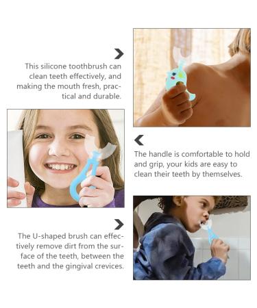 Buy Lalafina 4-Piece U-Shaped Manual Toothbrush Set for Kids | 360 Degrees Children's Toothbrush | Soft Silicone Travel Toothbrush & Massage Toothpaste - Buy Online on GoSupps.com