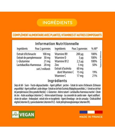 Lashil Beauty - Good Immunity - Vitamins Boost - Food Supplements - 2 Month Cure - 120 Gummies - Made in France - Vitamin B9 Vitamin D Vitamin B12 Vitamin C - Buy Online on GoSupps.com