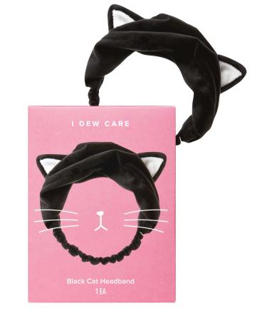 I DEW CARE Face Wash Headband - Black Cat | Spa, Soft, Cute for Makeup, Shower, Teen Girls Stuff, 1 Count 02 Black Cat Headband