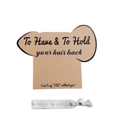 Bachelorette Party Hair Ties - 14 Pack Pink and White Hair Accessories for Bride and Bridesmaids - Bridal Shower and Wedding Decorations - Rose Gold Hair Bands - Buy Online on GoSupps.com