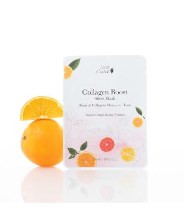 100% PURE Collagen Boost Sheet Mask - Hydrating Anti-Wrinkle Soothing Skincare with Vitamin C & Hyaluronic Acid - Sustainably Made (1 PC - Buy Online on GoSupps.com