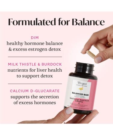 Winged Wellness Balanced Babe | Hormone Balance & Estrogen Detox | PMS Relief | 100mg DIM & Nutrient-Rich Formula | 60ct - Buy Online on GoSupps.com