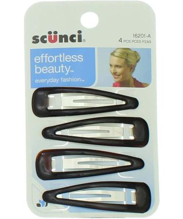 Scunci Snap Hair Clips Brown - 4 Pack Effortless Beauty - Buy Online on GoSupps.com