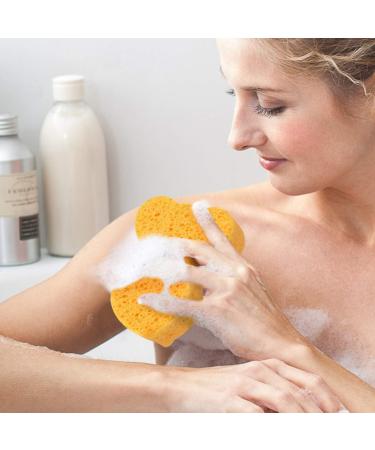 Minkissy 3pcs Bathing Sponges with Hanging Strap - Soft Shower Exfoliating Sponges for Adults & Kids - Yellow Sponge for Body Scrubbing - Bathroom Cleaning Tool - Buy Online on GoSupps.com