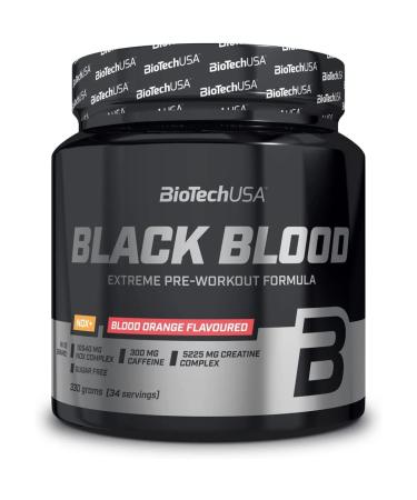 BioTechUSA Black Blood NOX+ | Pre-workout formula | with caffeine creatine tyrosine | Sugar-free | 340 g | Blood orange