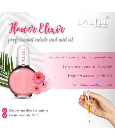 Lalill Nail Cuticle Oil 75ml - Vegan Flower Elixir for Nail Care & Spa Manicure - Nourish Your Nails & Skin with Pipette Applicator - Buy Online on GoSupps.com