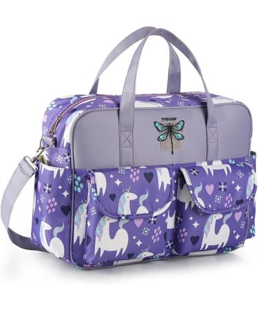Kamay's Waterproof Purple Unicorn Diaper Bag | Lightweight Mummy Shoulder Tote with Changing Mat - Buy Online on GoSupps.com