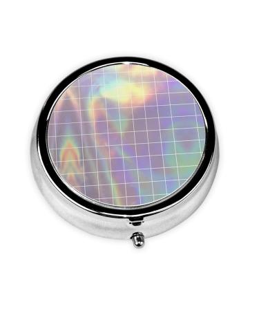 Reflective Square Round Pill Box Lightweight Moisture-Proof Portable for Emergency Medication & Fish Oil Reflective Square One Size