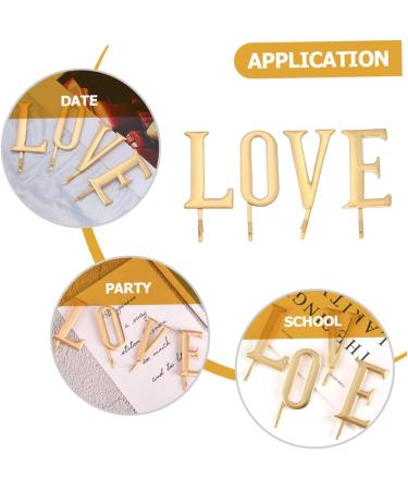 DOITOOL 1 Set Clip Gold Hair Accessories Barrettes for Women Bridal Love Barrette Golden Headpiece Wedding Bridal Golden Barrette Women Hair Decorations Bridal Bobby Miss Pin Alloy Texture - Buy Online on GoSupps.com