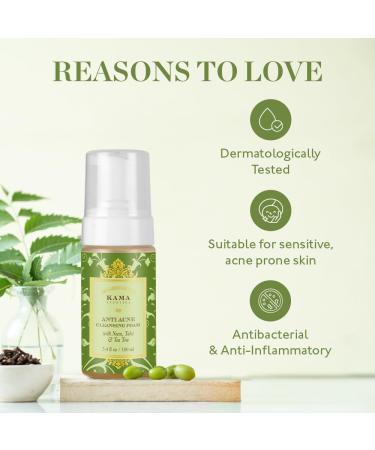 Kama Ayurveda Anti Acne Cleansing Foam 50ml - Best International Shipping for Clear Skin - Buy Online on GoSupps.com