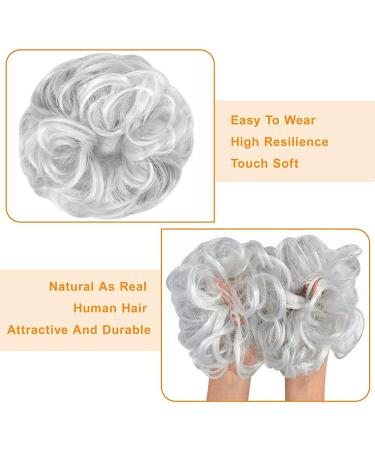 Silver Grey Messy Bun Hair Piece Updo Scrunchie Extension | Women's Ponytail Accessory - Buy Online on GoSupps.com