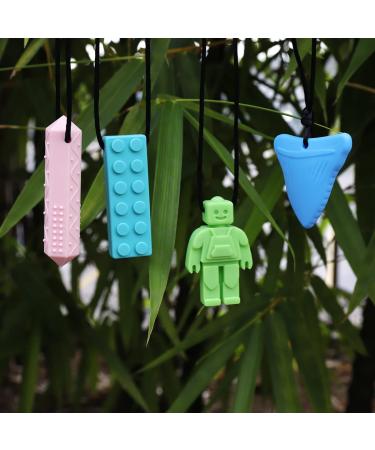 Sensory Chew Necklaces for Kids - 4 Pack Silicone Chewy Necklaces for ADHD & Autism - Oral Motor Aid - Buy Online on GoSupps.com
