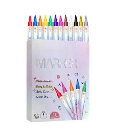 Nail pen 12-color water-based design kit - quick-drying nail polish pen - for women and girls gel manicure polish dotting drawing and painting