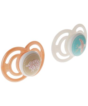 MAM Perfect Pacifiers (Pack of 2 Pacifiers 1 Sterilizing Case) MAM Soother with a Soft Silicone Nipple 6+ Months Baby Girl Essentials Designs May Vary
