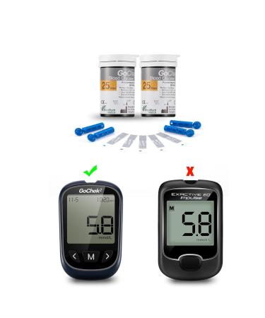 GeChek2 Blood Glucose Test Strips x 50 & Lancets x 50 for UK Diabetics - No Coding, mmol/L Measurement - Buy Online on GoSupps.com
