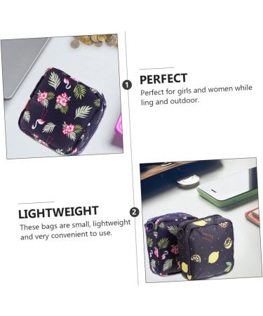 SECFOU 4pcs Sanitary Napkin Storage Bag Set - Mini Wallet for Women, Coin Purse, Cosmetic Bag - First Period Girls Sanitary Pad Holder - Navy - Buy Online on GoSupps.com