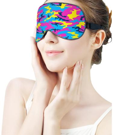 Premium Neon Camouflage Sleep Mask for Women - Adjustable Eye Shades with Elastic Strap | International Shipping Available - Buy Online on GoSupps.com