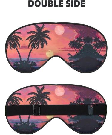 Buy SSIMOO Tropical Sunset Soft Sleep Eye Mask | Breathable Eye Patch for Travel & Relaxation - Black - Buy Online on GoSupps.com