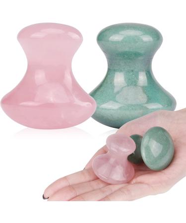 ideayard Gua Sha Massage Tool Natual Mushroom Shape Guasha Board for Spa Relaxation and Wrinkle Removal(Rose Quartz + Aventurine) - Buy Online on GoSupps.com
