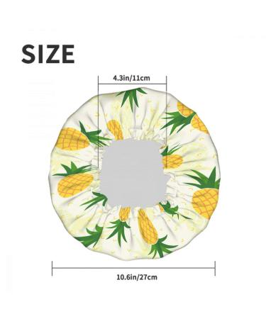 Pineapple Shower Cap - Fresh Fruit Design, Large Reusable Double Layer Bath Cap - Buy Online on GoSupps.com