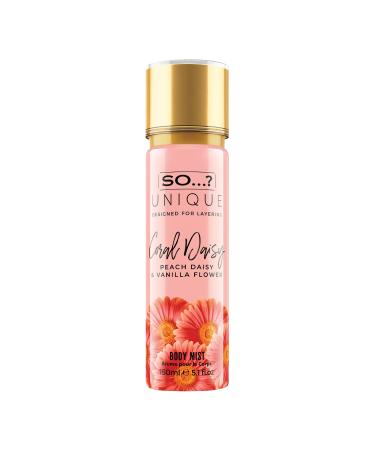 So Unique Coral Daisy Body Mist - Perfume for Women - Gourmand Fruity Vanilla Perfume - Gifts for Women - Body Spray for Women - 5.1 oz 5.1 Fl Oz (Pack of 1) Coral Daisy