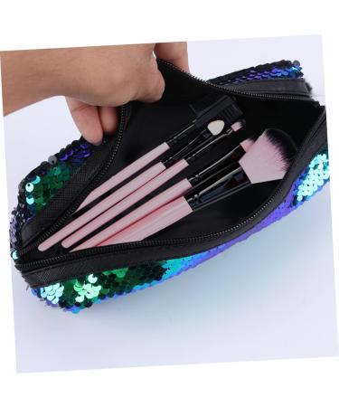 Operitacx 3 pcs Cosmetic Sequined Case Pouch Bag Bags Style Storage Glitter Sequin Sequins Pencil Makeup Lady 21X7CMx3pcs Green Blackx3pcs - Buy Online on GoSupps.com