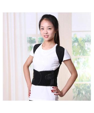 Brace Support Belt Adjustable Back Posture Corrector Postura Spine Shoulder Lumbar Black Medium - Buy Online on GoSupps.com