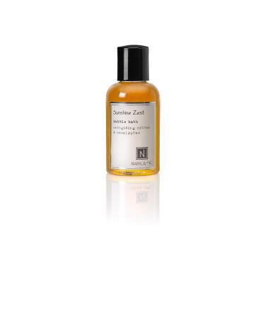 Sunshine Zest Travel Size Bubble Bath with Citrus & Eucalyptus Scent by Nabila K - Essential Oils Natural Ingredients for Sensitive Skin Gentle Moisturizing - Luxury for Women & Men 2 oz Sunshine Zest 2 Fl Oz (Pack of 1)