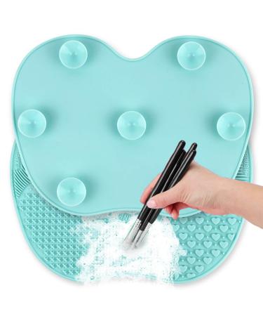 Ranphykx Silicon Makeup Brush Cleaning Mat Makeup Brush Cleaner 9x6.6 inch Big Size Pad Cosmetic Brush Cleaning Mat Portable Washing Tool Scrubber with Suction Cup (A)