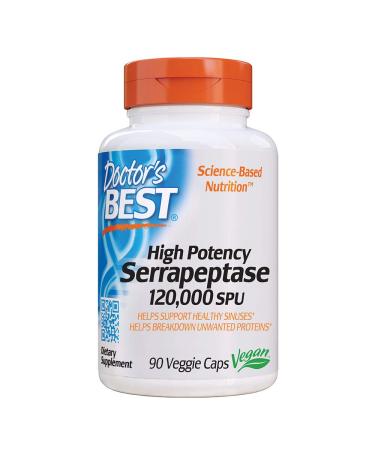 Doctor's Best High Potency Serrapeptase 120000 SPU 90 Veggie Caps