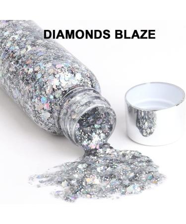 URAQT Body Glitter Gel - Holographic Mermaid Sequins Chunky Cosmetic Glitter for Face, Body & Hair - Silver - Buy Online on GoSupps.com