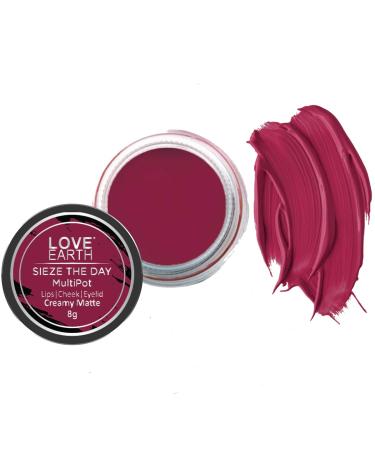 Love Earth Lip Tint & Cheek Tint Multipot-Sieze The Day With Richness Of Essential Oils And Vitamin E For Lips Eyelids & Cheeks Raspberry Pink
