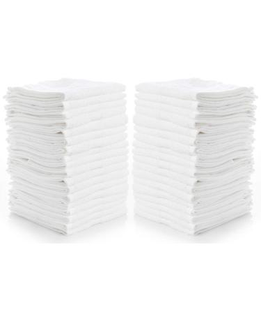 Simpli-Magic Cotton Washcloths White, 40 Pack, Size: 12x12 79155 12 in x 12 in
