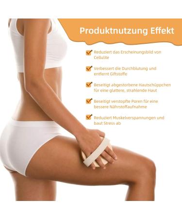 Natural Bristle Massage Brush for Cellulite & Lymphatic Health | Dry Body Peeling & Bathing Brush - Buy Online on GoSupps.com