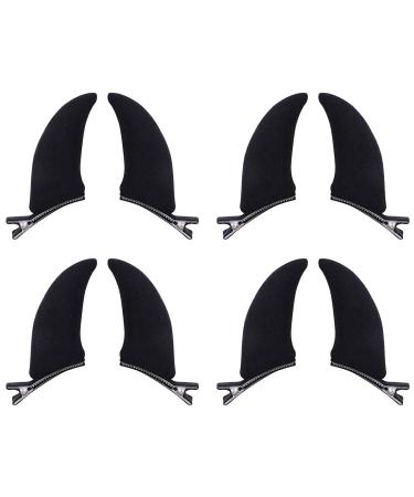 Lurrose 8 Pieces Halloween Cosplay Headwear Funny Horn Hair Clip Devil Head Prop for Party Black