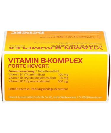 Vitamin B Complex Forte Hevert Tablets - 100 Count for Optimal Health | International Shipping Available - Buy Online on GoSupps.com